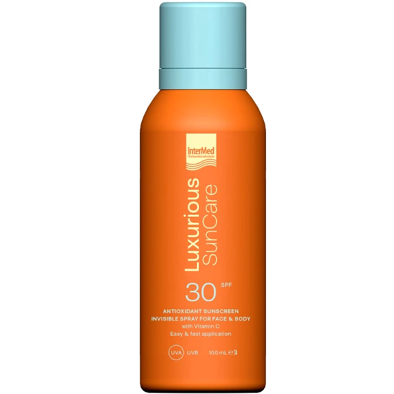 Luxurious Luxurious Sun Care Antioxidant Sunscreen Invisible Spray Spf30 Travel Size Αντηλιακό Spray Προσώπου - Σώματος Υψηλής Προστασίας με Βιταμίνη C 100ml