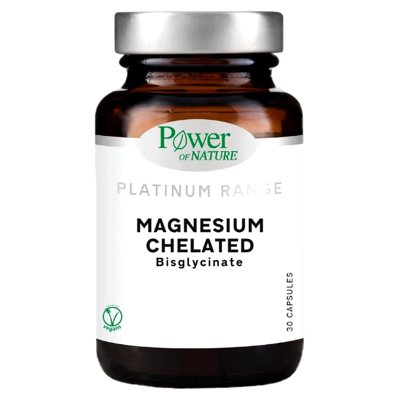 Power Health Power Health Platinum Range Magnesium Chelated Bisglycinate Συμπλήρωμα Διατροφής με Δισγλυκινικό Μαγνήσιο σε Χηλική Μορφή για Άμεση Απορρόφηση 30caps