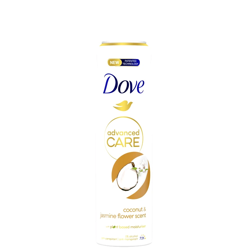 Dove Dove Advanced Care 72h Deodorant Spray with Coconut & Jasmine Flower Scent Αποσμητικό Σπρέι Μεγάλης Διάρκειας με  Άρωμα Καρύδα & Άνθη Γιασεμιού 150ml