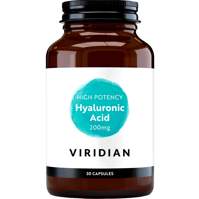 Viridian Viridian High Potency Hyaluronic Acid 200mg Συμπλήρωμα Διατροφής Υαλουρονικού Οξέος Υψηλής Ισχύος για τη Φυσιολογική Λειτουργία των Αρθρώσεων, Ενυδάτωση του Δέρματος & Μείωση των Ρυτίδων & των Γραμμών Έκφρασης 30caps