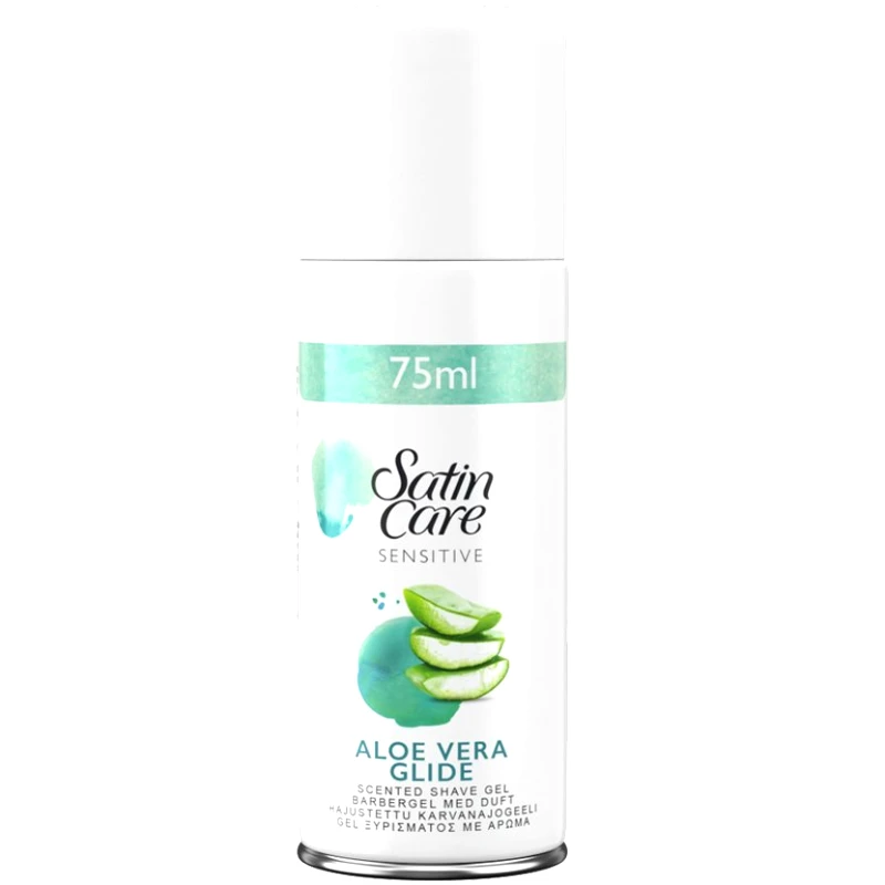 Gillette Gillette Satin Care Sensitive Shave Gel with Aloe Γυναικείο Gel Ξυρίσματος με Αλόη & Διακριτικό Άρωμα κατά των Ερεθισμών Travel Size 75ml
