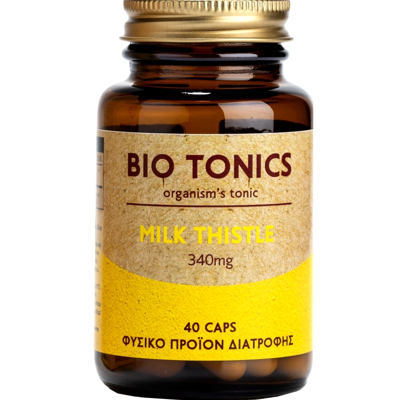 Bio Tonics Bio Tonics Premium Milk Thistle 340mg Συμπλήρωμα Διατροφής Εκχυλίσματος Γαϊδουράγκαθου για την Προστασία του Ήπατος με Αντιφλεγμονώδεις & Αντιοξειδωτικές Ιδιότητες40veg.caps