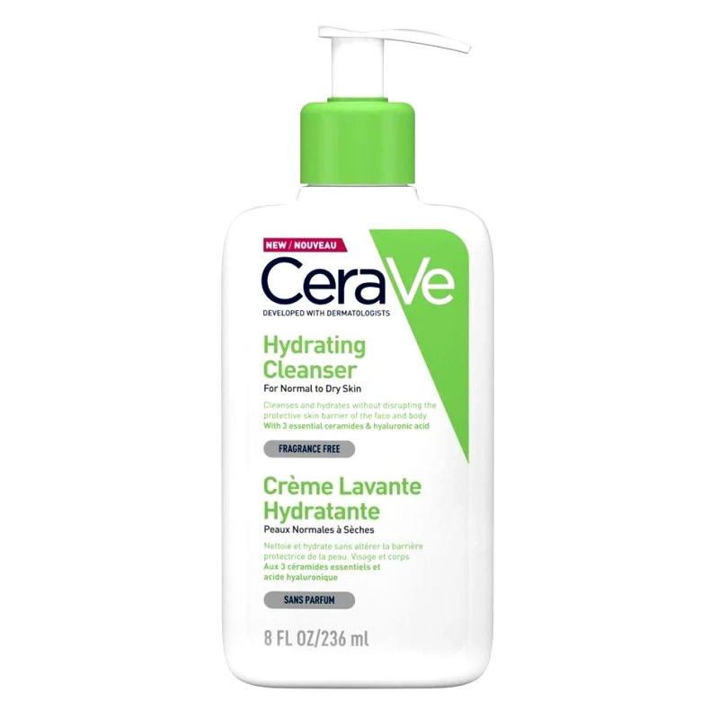 Cerave CeraVe Hydrating Cleanser Face & Body Cream for Normal to Dry Skin Ενυδατική Κρέμα Καθαρισμού Προσώπου, Σώματος για Κανονική & Ξηρή Επιδερμίδα 236ml