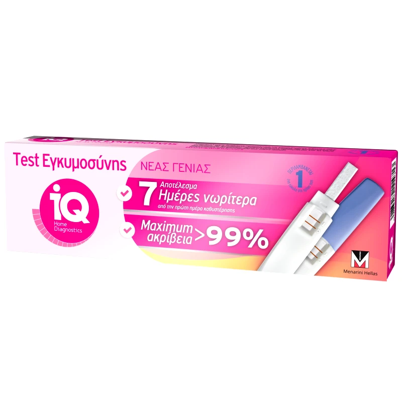 Menarini Menarini iQ Home Diagnostic Pregnancy Test Εγκυμοσύνης Πρόωρης Ανίχνευσης 1 Τεμάχιο