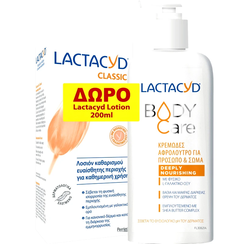 Lactacyd Lactacyd Promo Body Care Deeply Nourishing Shower Cream 300ml & Δώρο Classic Intimate Washing Lotion 200ml