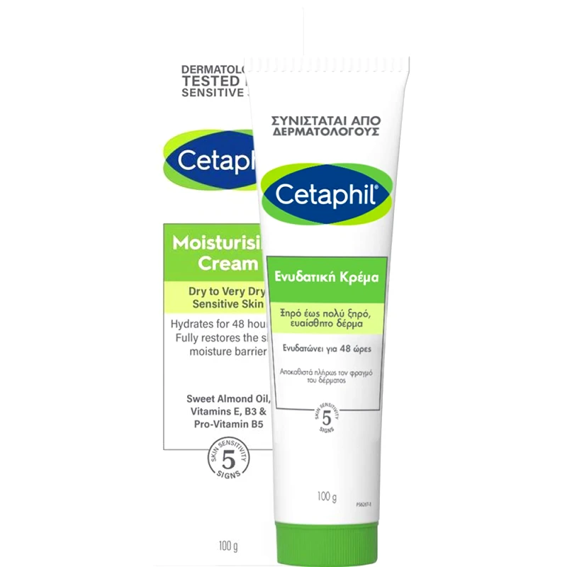 Cetaphil Cetaphil Moisturizing Body Cream Πλούσια Ενυδατική Κρέμα Σώματος Μακράς Διάρκειας για Ξηρό Έως Πολύ Ξηρό, Ευαίσθητο Δέρμα 100g