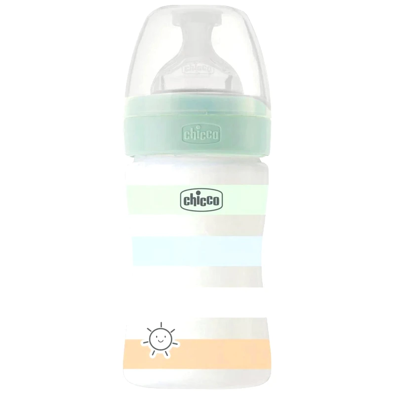Chicco Chicco Well-Being Anti-Colic System 0m+ Πλαστικό Μπιμπερό με Θηλή Σιλικόνης Αργής Ροής 150ml, Κωδ 2861111 - Μέντα