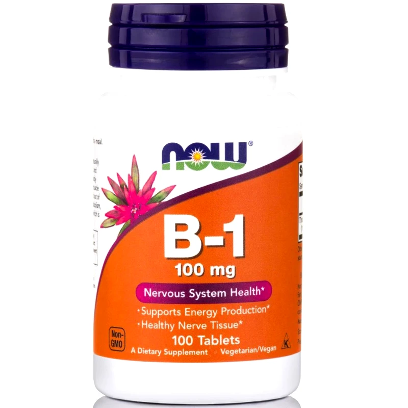 Now Now Foods B-1 Παρεμβαίνει στη Σύνθεση των Νευρικών Ιστών και στην Καλή Λειτουργία του Εγκεφάλου 100mg 100tabs