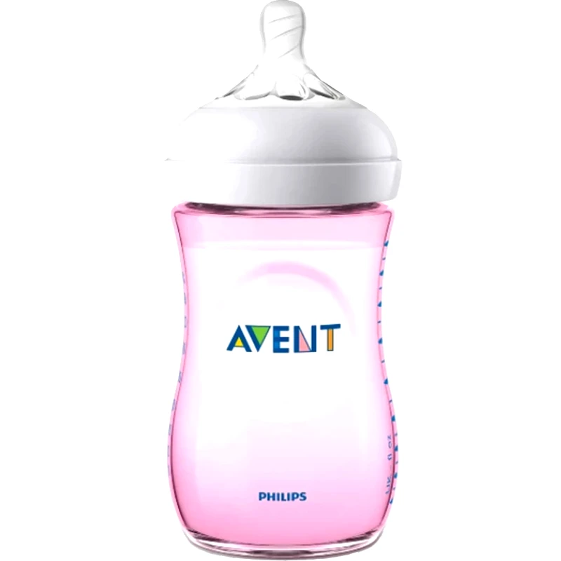 Philips Avent Philips Avent Natural Response Bottle 1m+ Ροζ Μπιμπερό Πολυπροπυλενίου με Θηλή Σιλικόνης Αργής Ροής 260ml, Κωδ SCF034/17