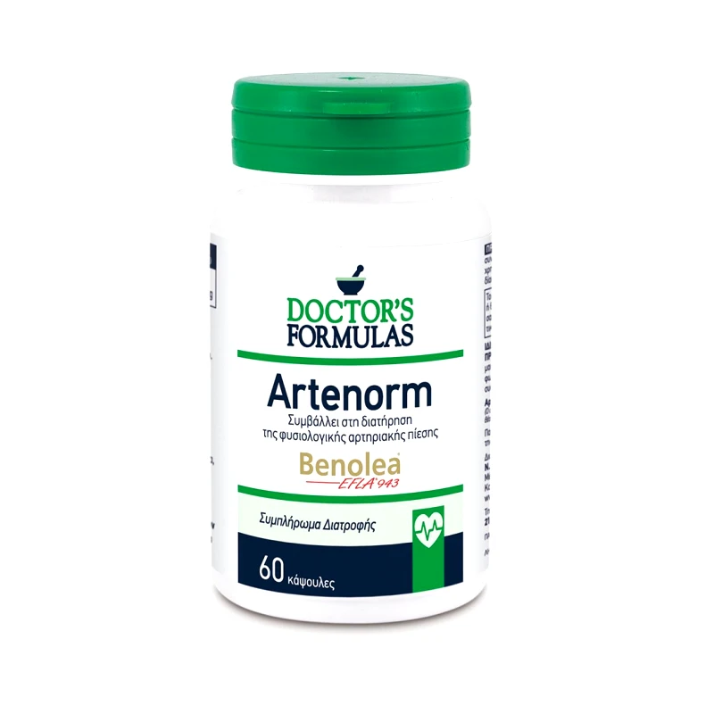 Doctor's Formulas Doctor'S Formulas Artenorm Συμπλήρωμα Διατροφής που Συμβάλλει στη Διατήρηση της Φυσιολογικής Αρτηριακής Πίεσης 60 Caps