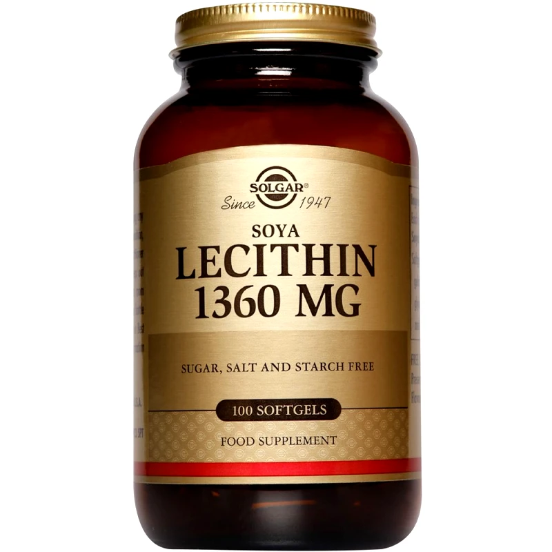 Solgar Solgar Soya Lecithin 1360mg Συμπλήρωμα Διατροφής Εκχυλίσματος Σόγιας Πλούσιο σε Λεκιθίνη για τον Έλεγχο του Βάρους & της Χοληστερόλης 100 Softgels