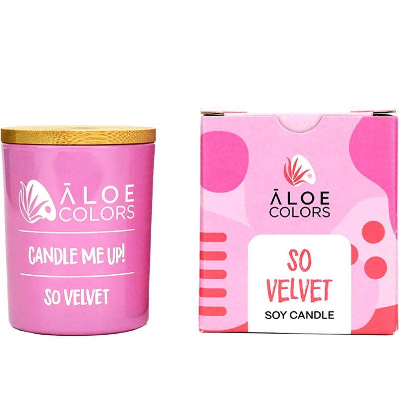 Aloe Colors Aloe Colors So Velvet Scented Soy Candle Αρωματικό Κερί Σόγιας σε Βάζο με Άρωμα Βρεφικής Πούδρας 150g