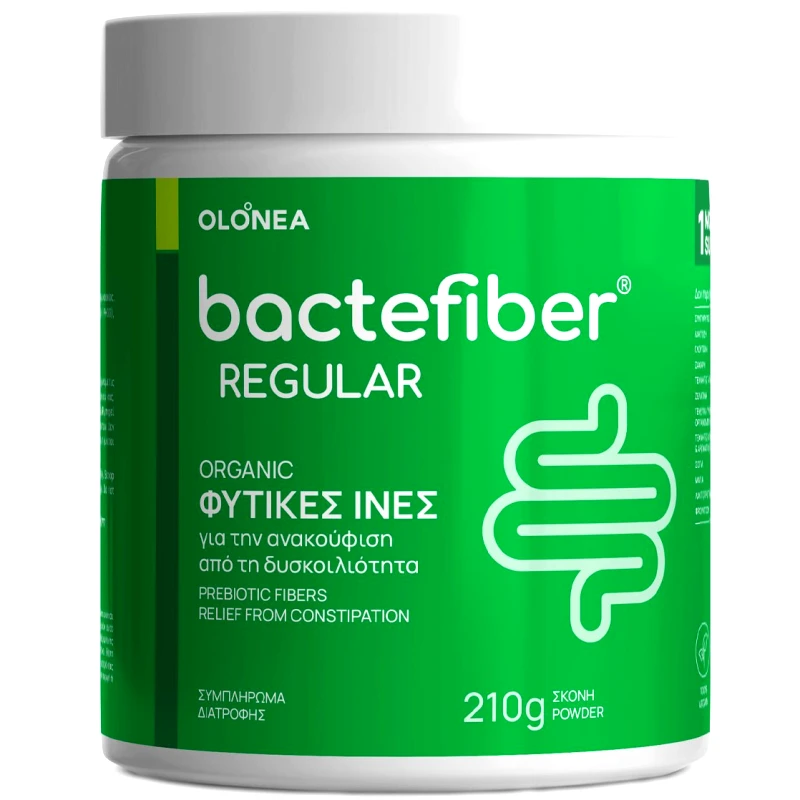 Olonea Olonea Bactefiber Regular Organic Συμπλήρωμα Διατροφής με Φυτικές Ίνες για την Ανακούφιση από την Δυσκοιλιότητα 210g