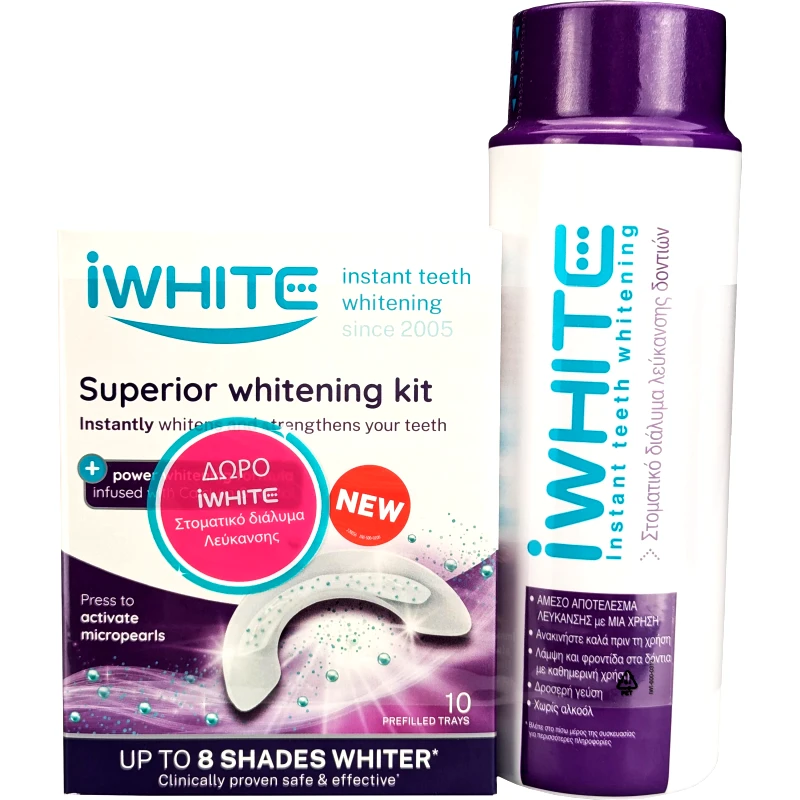 iWhite iWhite Promo Superior Whitening Kit 10 Τεμάχια & Whitening Mouthwash 500ml