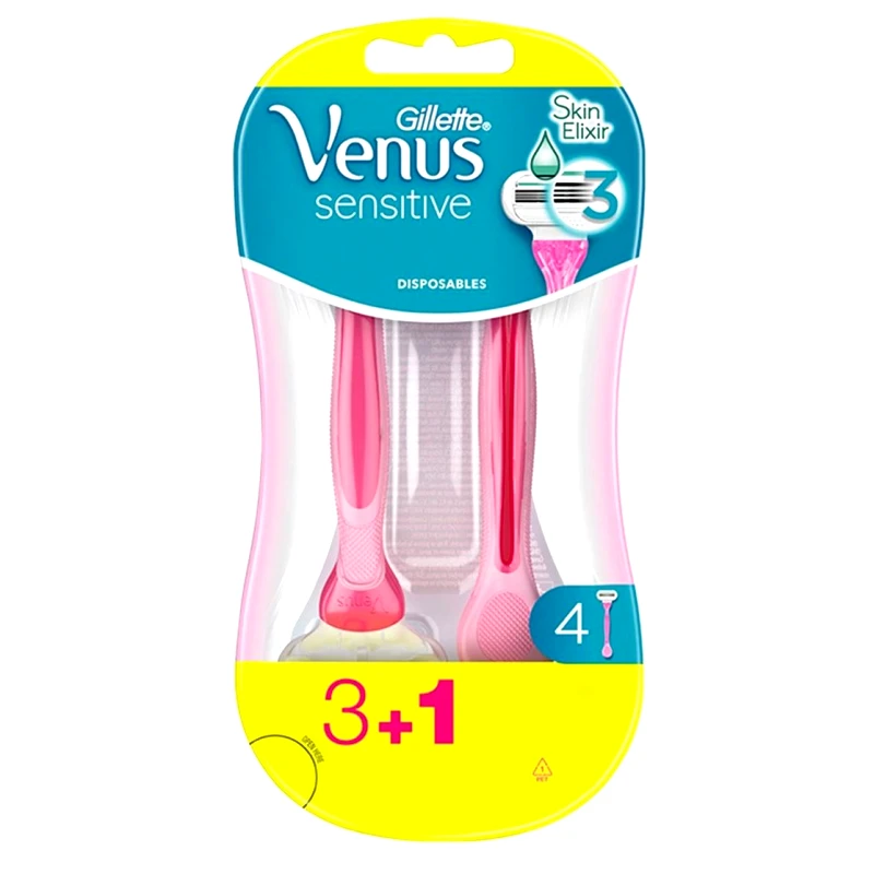 Gillette Gillette Venus Sensitive Γυναικεία Ξυραφάκια Μίας Χρήσης για Ευαίσθητες Επιδερμίδες 4 Τεμάχια