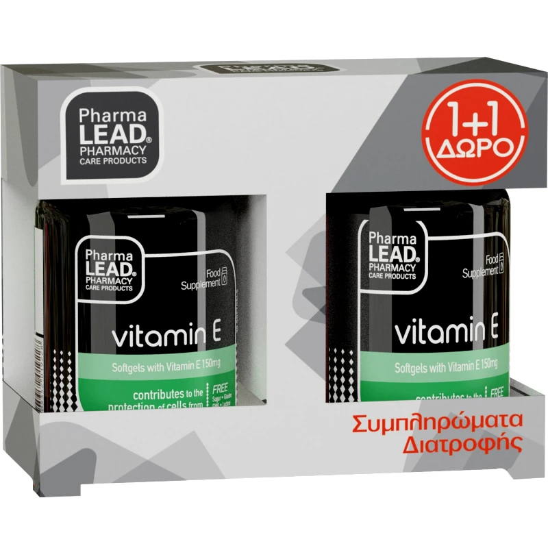 PharmaLead Pharmalead Promo Vitamin E 150mg Συμπλήρωμα Διατροφής με Βιταμίνη Ε για την Αντιμετώπιση του Οξειδωτικού Στρες & Ισχυρή Αντιγηραντική Δράση 60caps (2x30caps)