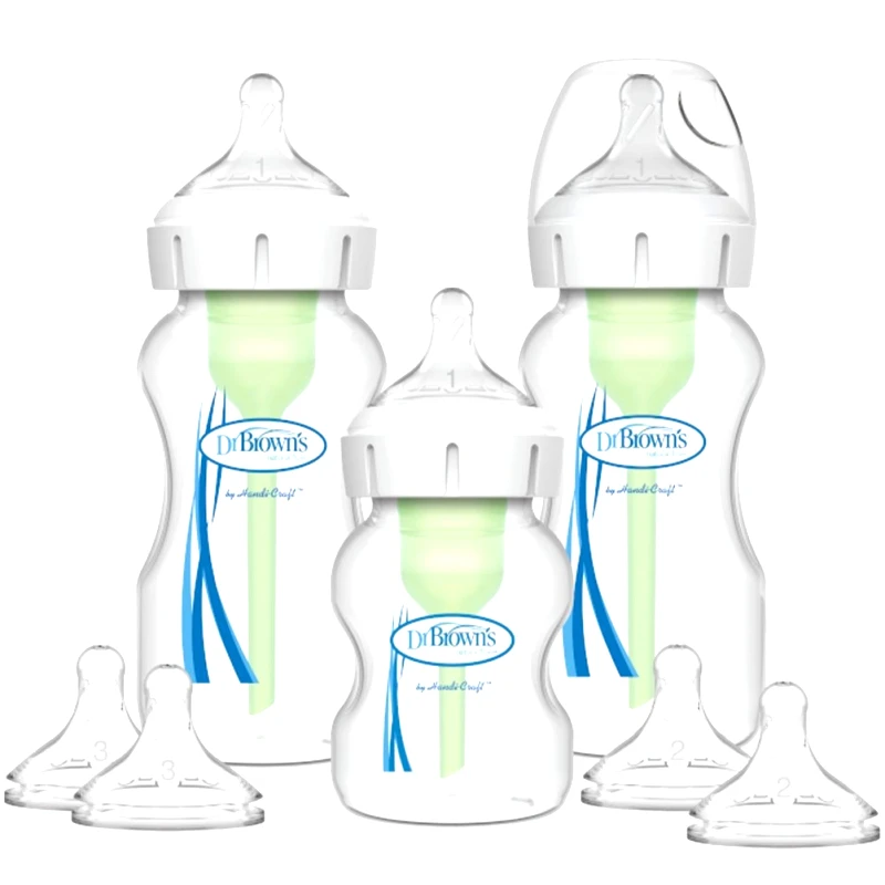 Dr.Brown Dr. Brown’s Promo Options+ Anti-colic Plastic Bottle Wide Neck 0m+ (2x270ml) & (1x150ml) & Natural Flow Level 1 Silicone Teat 3 Τεμάχια & Level 2 - Level 3 (2x2Τεμάχια)  