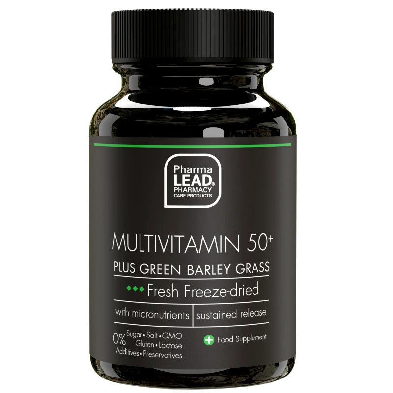 PharmaLead Pharmalead Black Range Multivitamin 50+ & Green Barely Grass Συμπλήρωμα Διατροφής με Ισχυρή Σύνθεση Πολυβιταμινών για την Ενίσχυση του Οργανισμού 30veg.caps