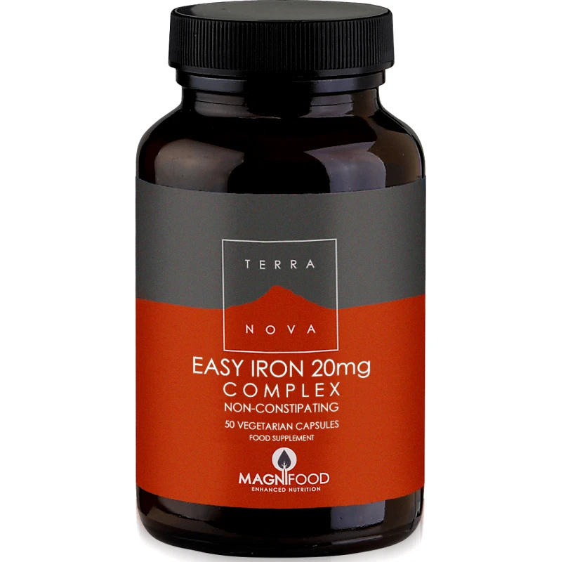 Bionat Terranova Easy Iron 20mg Complex Σίδηρος Δισγλυκινικός με Υψηλή Βιοδιαθεσιμότητα και Χωρίς Παρενέργειες 50caps