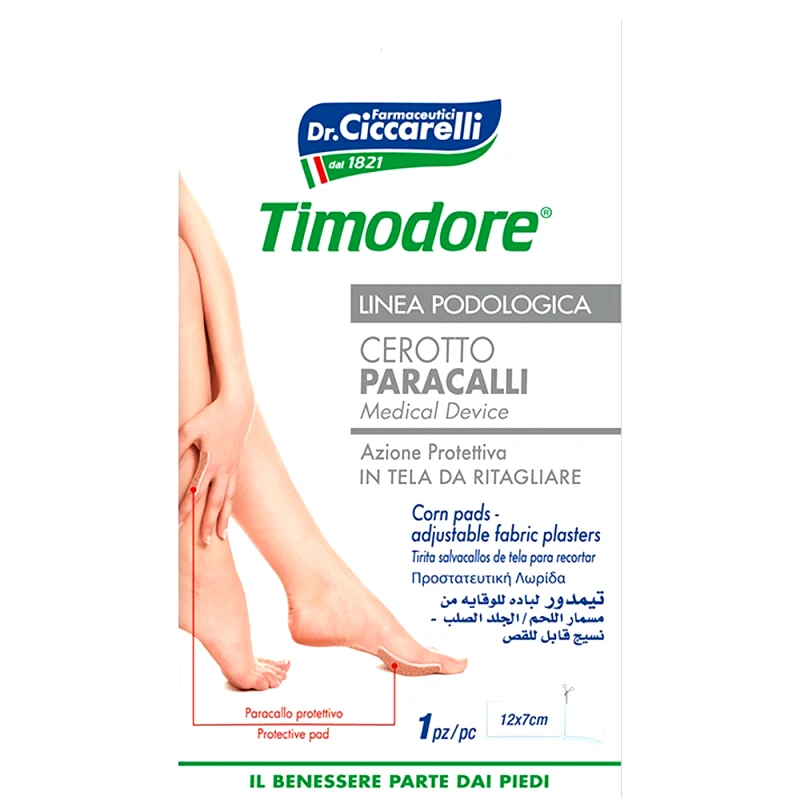 Dottor Ciccarelli Dr Ciccarelli Timodore Corn Pads Επίθεμα για Κάλους που Εμποδίζει την Επανεμφάνιση τους & Προστατεύει το Πόδι 12x7cm, 1 Τεμάχιο