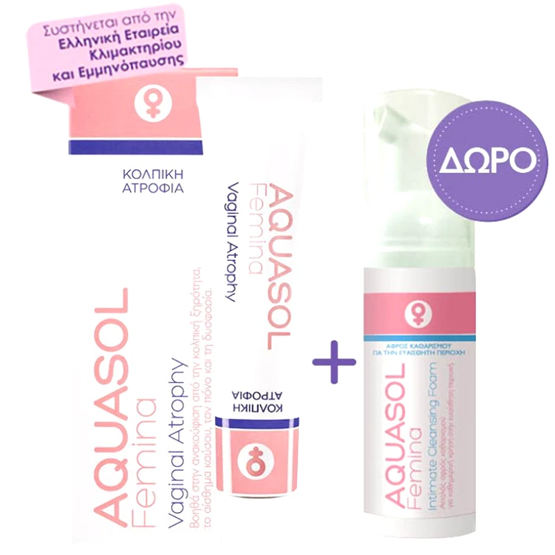 Galenica Galenica Promo Aquasol Femina Vaginal Atrophy Cream 30ml & Δώρο Intimate Cleansing Foam 40ml