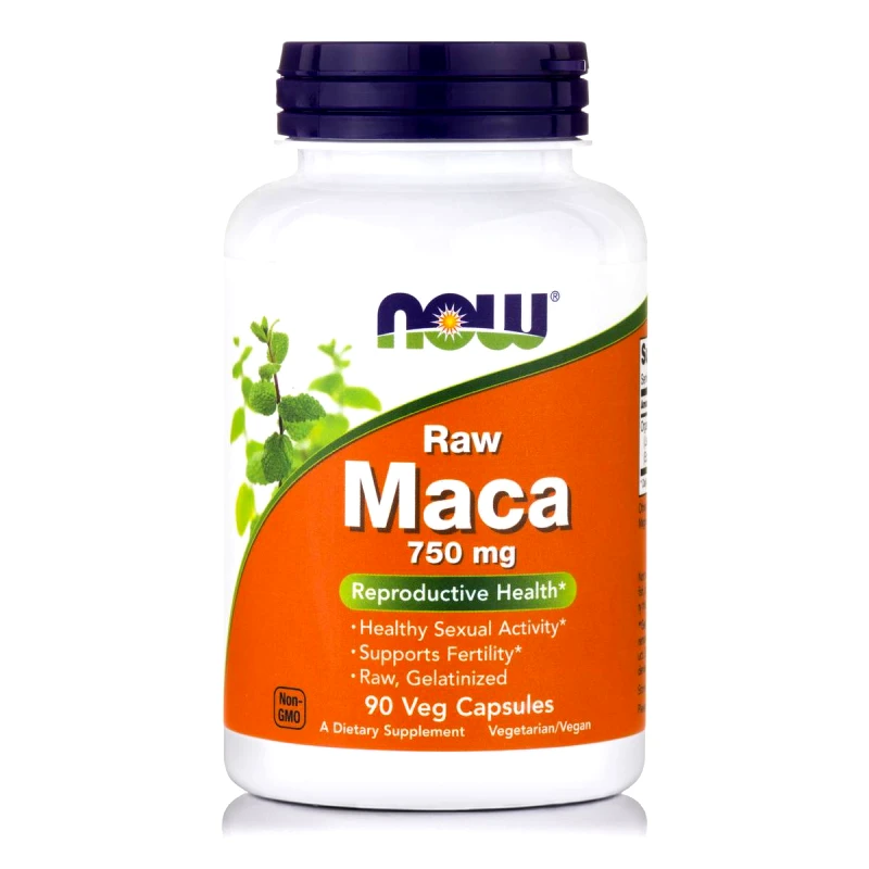 Now Now Foods Maca 750mg Raw Συμπλήρωμα Διατροφής, Βιολογική Maca για Ορμονική Ισορροπία, Αύξηση Λίμπιντο, Αντοχή 90veg.caps