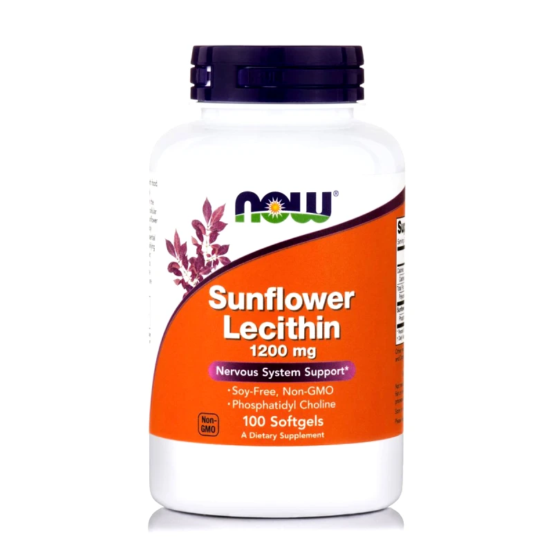 Now Now Foods Sunflower Lecithin 1200mg Soy-Free Συμπλήρωμα Διατροφής, Λεκιθίνη από Ηλιέλαιο Πλούσια σε Φωσφολιπίδια 100 Softgels