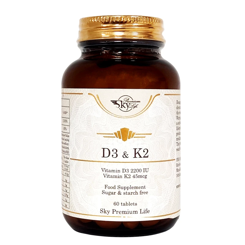 Sky Premium Life Sky Premium Life Vitamin D3 2200 IU & Vitamin K2 45mcg Συμπλήρωμα Διατροφής με Βιταμίνες D3 & K2 για Γερά Οστά 60tabs