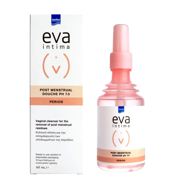 Eva Intermed Eva Intima Post Menstrual Douche pH 7.0 Κολπική Πλύση για την Απομάκρυνση των Υπολειμμάτων της Περιόδου 147ml