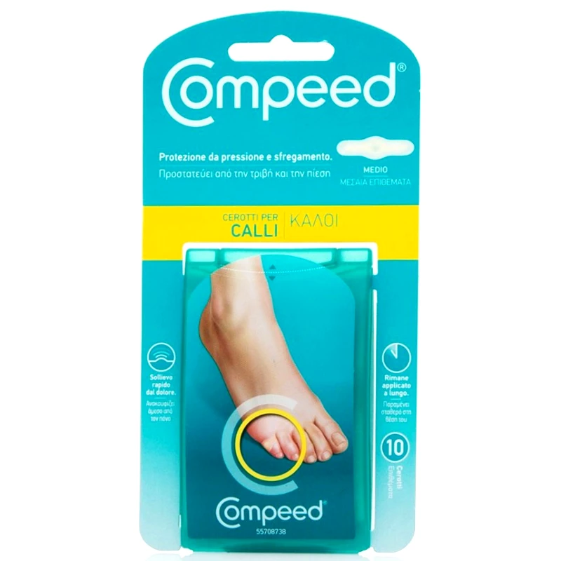 Compeed Compeed Μεσαία Επιθέματα για Κάλους, Ανακουφίζουν Άμεσα Από τον Πόνο και την Πίεση 10 Τεμάχια