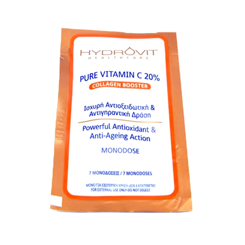 Hydrovit Hydrovit Pure Vitamin C 20% Collagen Booster Ενυδατικός Αντιοξειδωτικός Ορός Αντιγηραντικής Φροντίδας 7 Ημερών 7 Monodoses