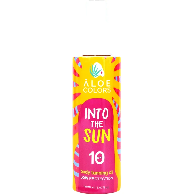 Aloe Colors Aloe Colors Into the Sun Spf10 Body Tanning Oil Αντηλιακό Λάδι Σώματος Χαμηλής Προστασίας για Βαθύ Μαύρισμα 150ml
