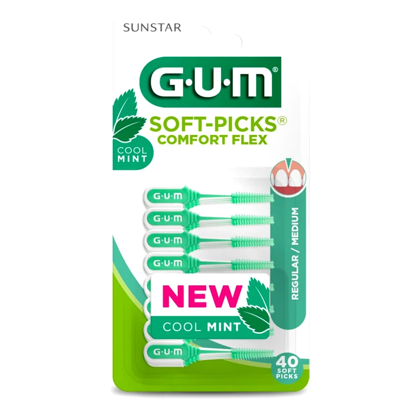 Gum Gum Soft-Picks Comfort Flex Cool Mint Regular Medium 670 Μεσοδόντια Βουρτσάκια 40 Τεμάχια