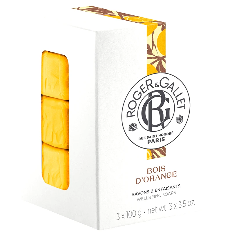 Roger & Gallet Roger & Gallet Πακέτο Προσφοράς Bois d'Orange Wellbeing Soap Bars Αναζωογονητικό Φυτικό Σαπούνι Σώματος με Άρωμα Άνθους Πορτοκαλιάς 3x100g