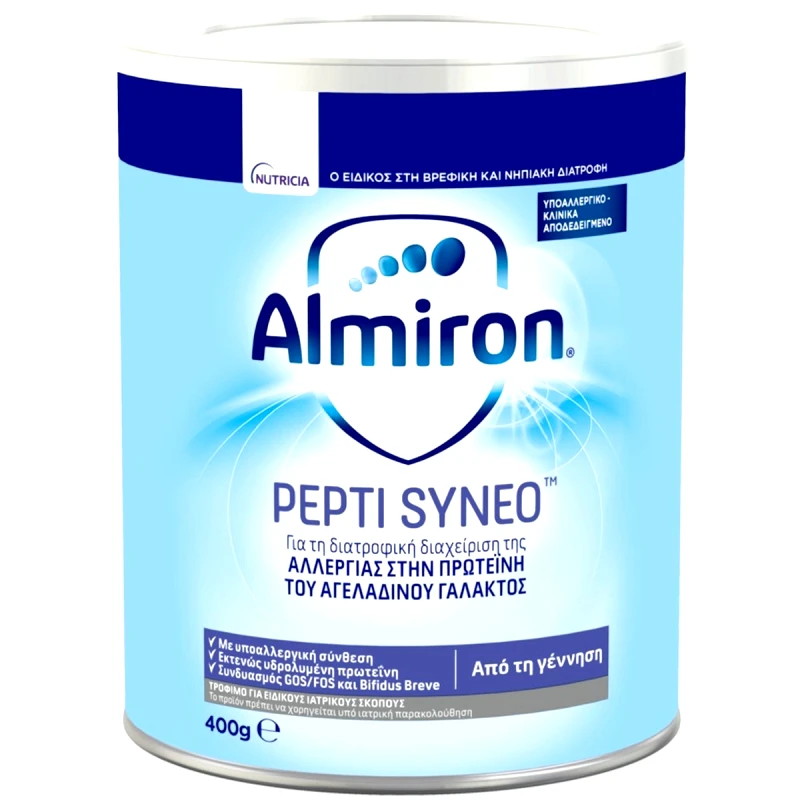 Nutricia Nutricia Almiron Pepti Syneo Γάλα Διατροφικής Διαχείρησης για Βρέφη με Διαγνωσμένη Αλλεργία στην Πρωτεΐνη του Αγελαδινού Γάλακτος 400g
