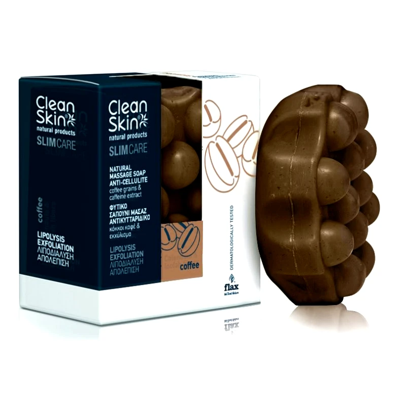 Lifoplus CleanSkin Slimming & Anti-Cellulite Natural Massage Soap Coffee Φυτικό Σαπούνι Μασάζ για Λιποδιάλυση & Απολέπιση με Κόκκους & Εκχύλισμα Καφέ 100g
