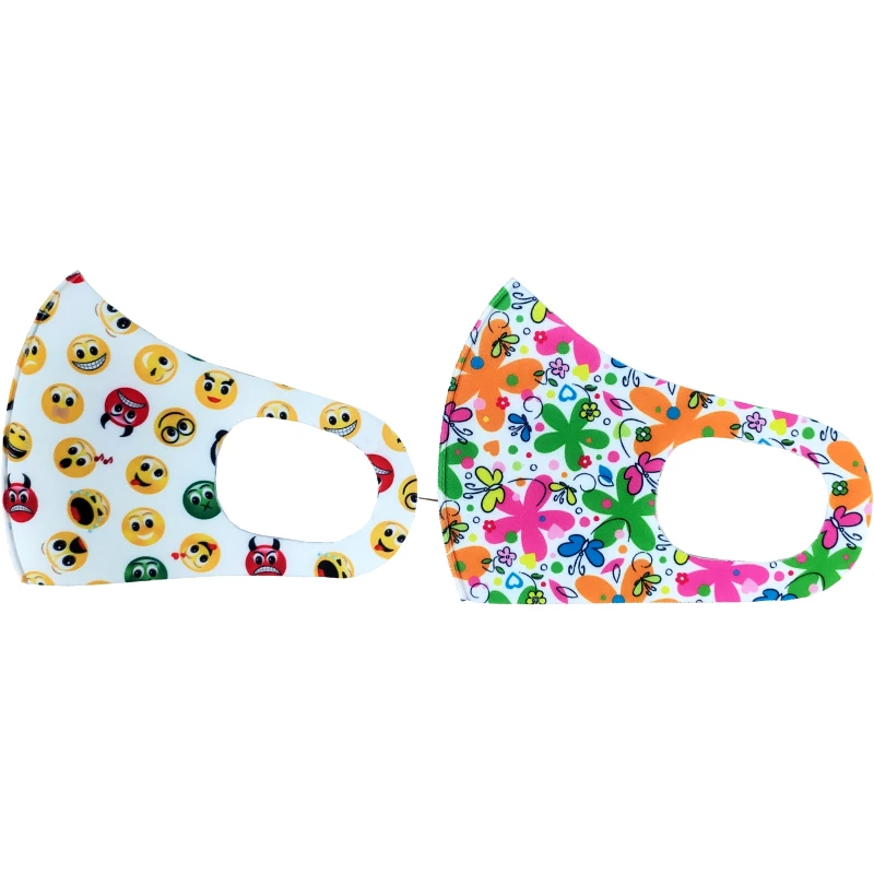 Tili Fashion Face Mask Παιδικές Μάσκες Προσώπου Πολλαπλών Χρήσεων με Σχέδια Λουλούδια - Emoji για Κορίτσι 2 Τεμάχια φωτογραφία