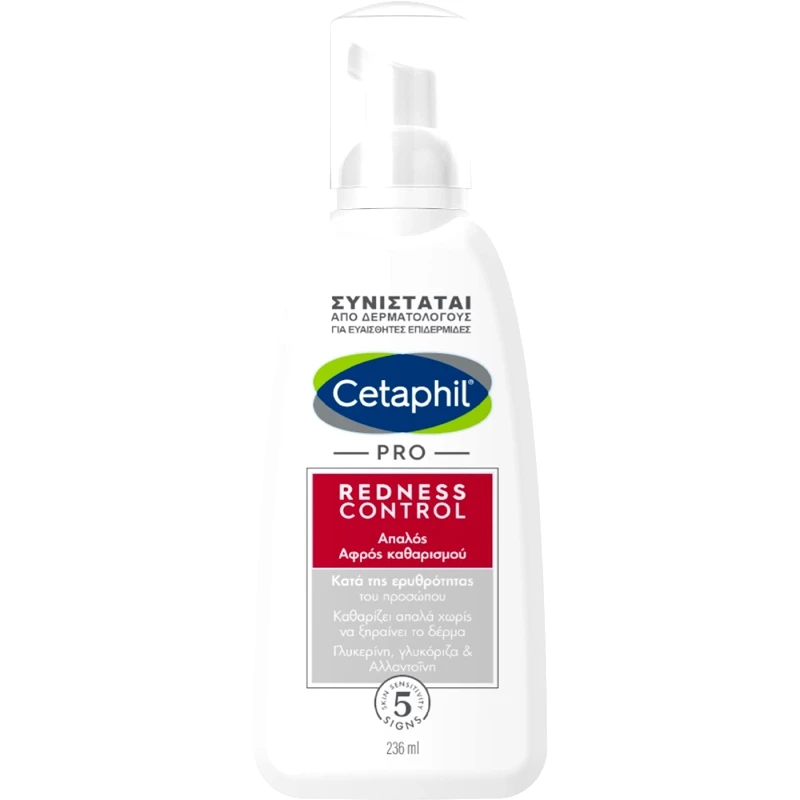 Cetaphil Cetaphil Pro Redness Control Foaming Wash Απαλός Αφρός Καθαρισμού για Ευαίσθητο Δέρμα με Τάση για Ερυθρότητα 236ml