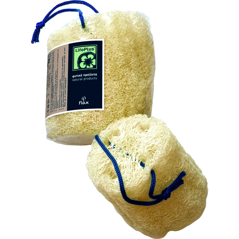 Lifoplus Lifoplus Loofah Natural Ακατέργαστη Λούφα Μικρή 15cm με Κορδόνι 1 Τεμάχιο