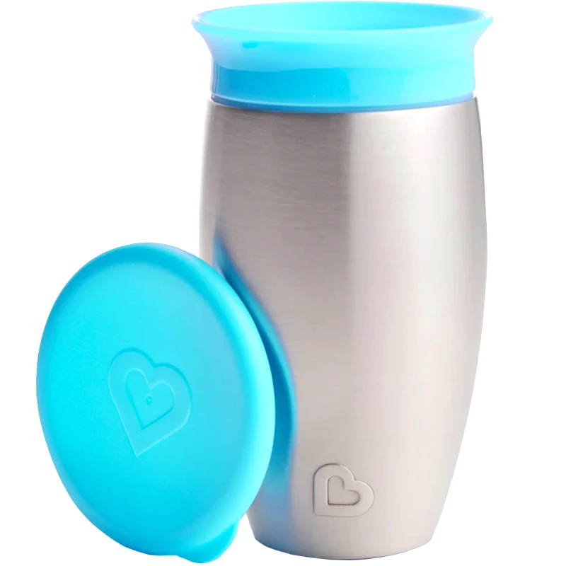 Munchkin Munchkin Miracle 360 Stainless Steel Cup 12m+ Παιδικό Ανοξείδωτο Κύπελλο - Θερμός 296ml - Γαλάζιο