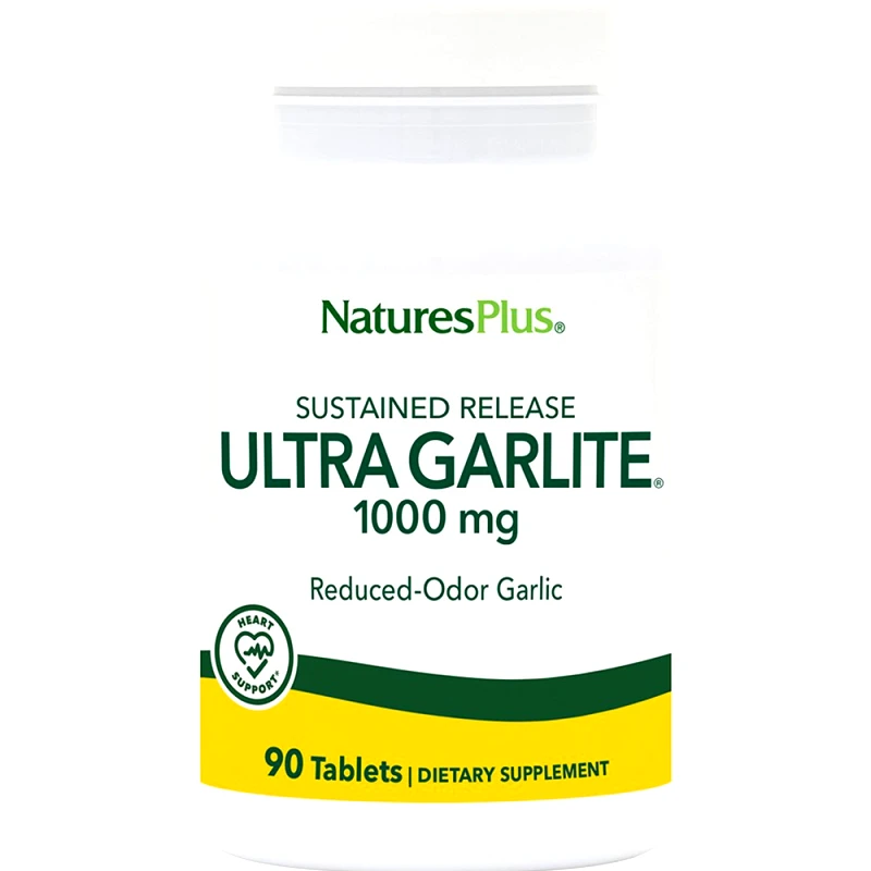 Natures Plus Natures Plus Ultra Garlite 1000mg Συμπλήρωμα Διατροφής Συμπυκνωμένου Άοσμου Σκόρδου για Ενίσχυση του Καρδιαγγειακού Συστήματος, Έλεγχο της Αρτηριακής Πίεσης με Αντιφλεγμονώδεις Ιδιότητες 90tabs