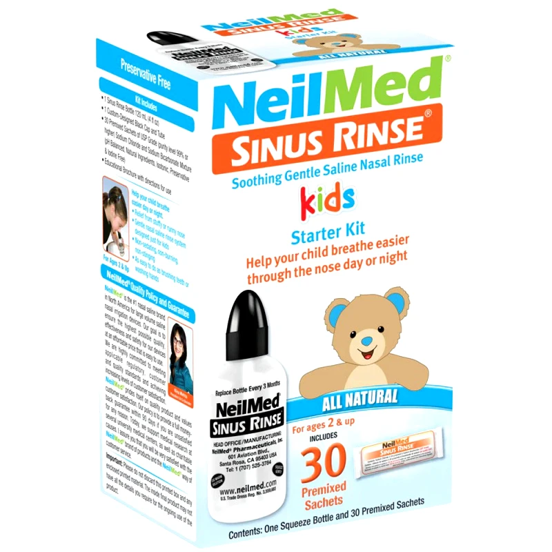 NeilMed NeilMed Sinus Rinse for Kids Starter Kit Squeeze Bootle 2+ Years 1 Τεμάχιο & Refills 30 Φακελίσκοι