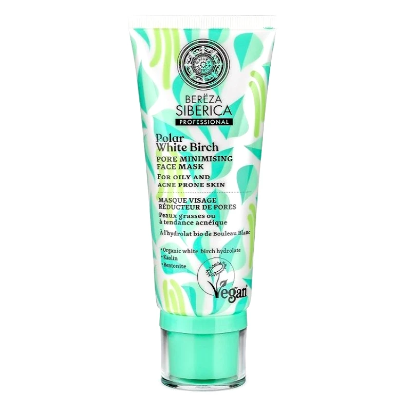 Natura Siberica Natura Siberica Bereza Polar White Birch Pore Minimising Face Mask Μάσκα Ελαχιστοποίησης των Πόρων με Λευκή Σημύδα, για Λιπαρή & Ακνεϊκή Επιδερμίδα 100ml