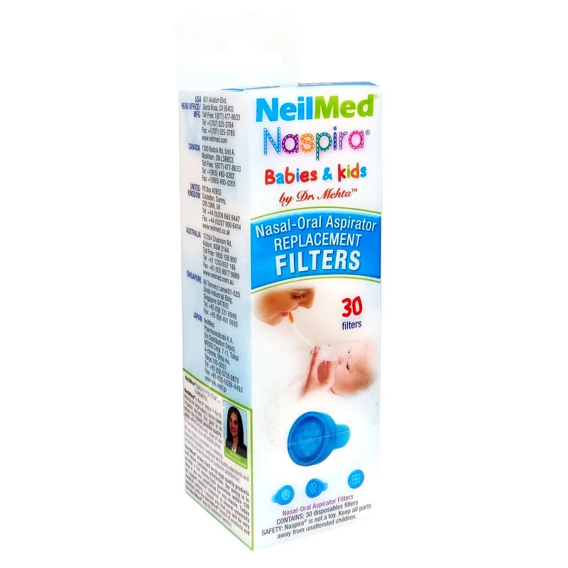 NeilMed NeilMed Naspira Babies & Kids Nasal, Oral Aspirator Φίλτρα μιας Χρήσης για Συσκευή Ρινικής Αναρρόφησης 30 Τεμάχια