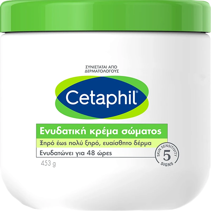 Cetaphil Cetaphil Moisturizing Body Cream Πλούσια Ενυδατική Κρέμα Σώματος Μακράς Διάρκειας για Ξηρό Έως Πολύ Ξηρό, Ευαίσθητο Δέρμα 453g
