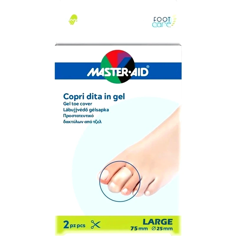 Master Aid Master Aid Protection Tubular Sleeve Προστατευτικό Δακτύλων από Τζελ για Προστασία από την Τριβή & Γρηγορότερη Θεραπεία 2 Τεμάχια - Large 75mmx25mm