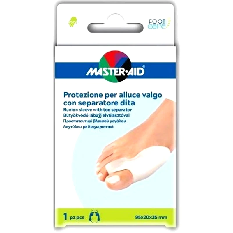 Master Aid Master Aid Foot Care Προστατευτικό Βλαισού Μεγάλου Δαχτύλου με Διαχωριστικό 95x20x35 mm 1 Τεμάχιο