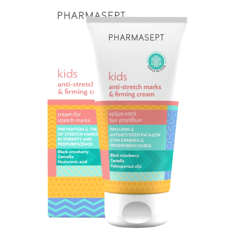 Pharmasept Pharmasept Kids Anti-Stretch Marks & Firming Cream Κρέμα Σώματος για Πρόληψη & Αντιμετώπισή των Ραγάδων στην Εφηβική & Προεφηβική Ηλικία 150ml 