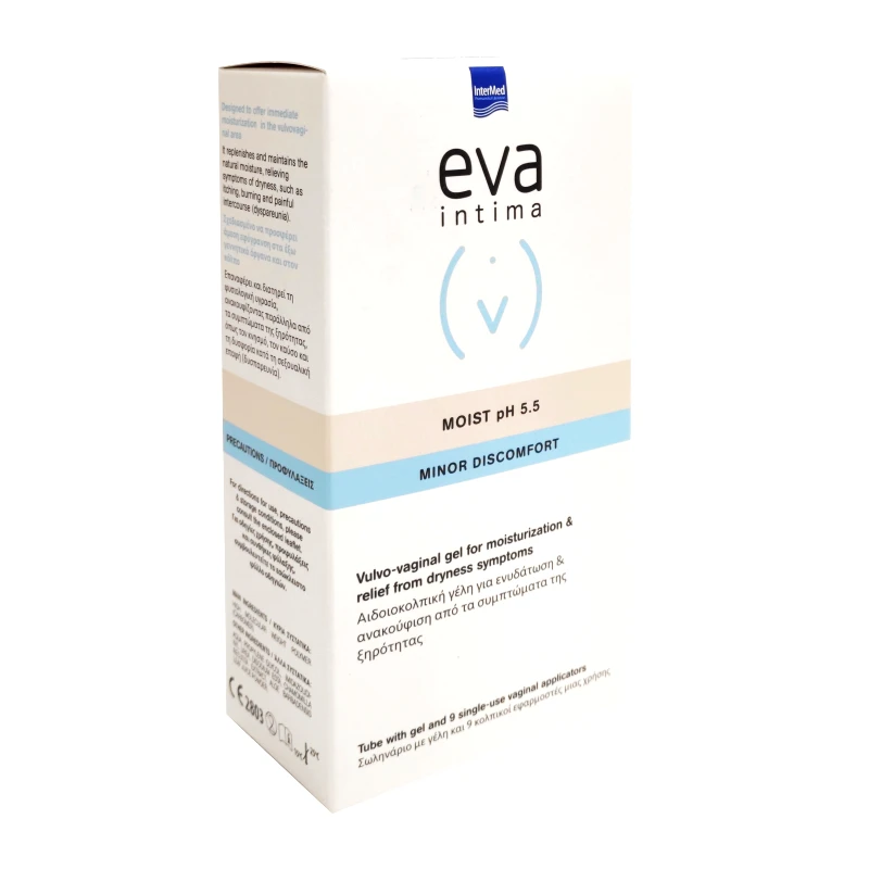 Eva Eva Moist pH 5.5 Minor Discomfort Αιδιοκολπική Γέλη με για την Άμεση Επαναφορά της Φυσιολογικής Υγρασίας 9 Κολπικοί Εφαρμοστές