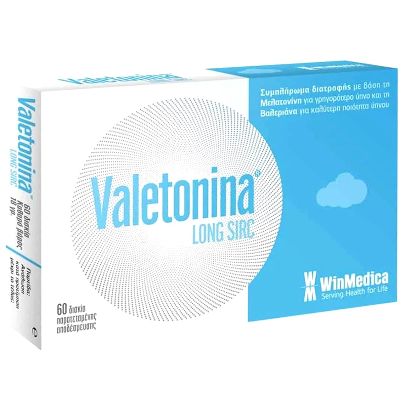 Winmedica Winmedica Valetonina Long Sirc Food Supplement Συμπλήρωμα Διατροφής με Μελατονίνη για την Αντιμετώπιση της Αϋπνίας 60tabs